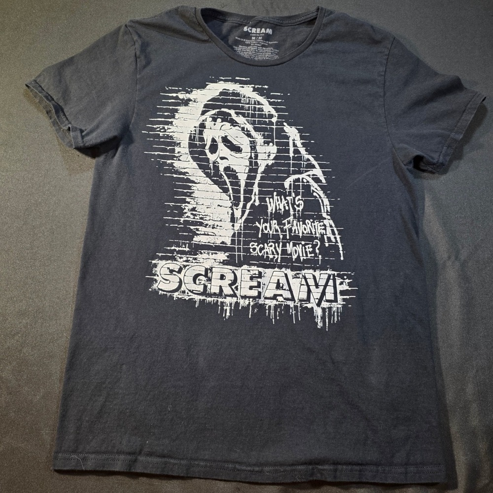 Scream Ghostface Graphic T-Shirt Black Mens Medium Horror Movie Quote Tee 2024